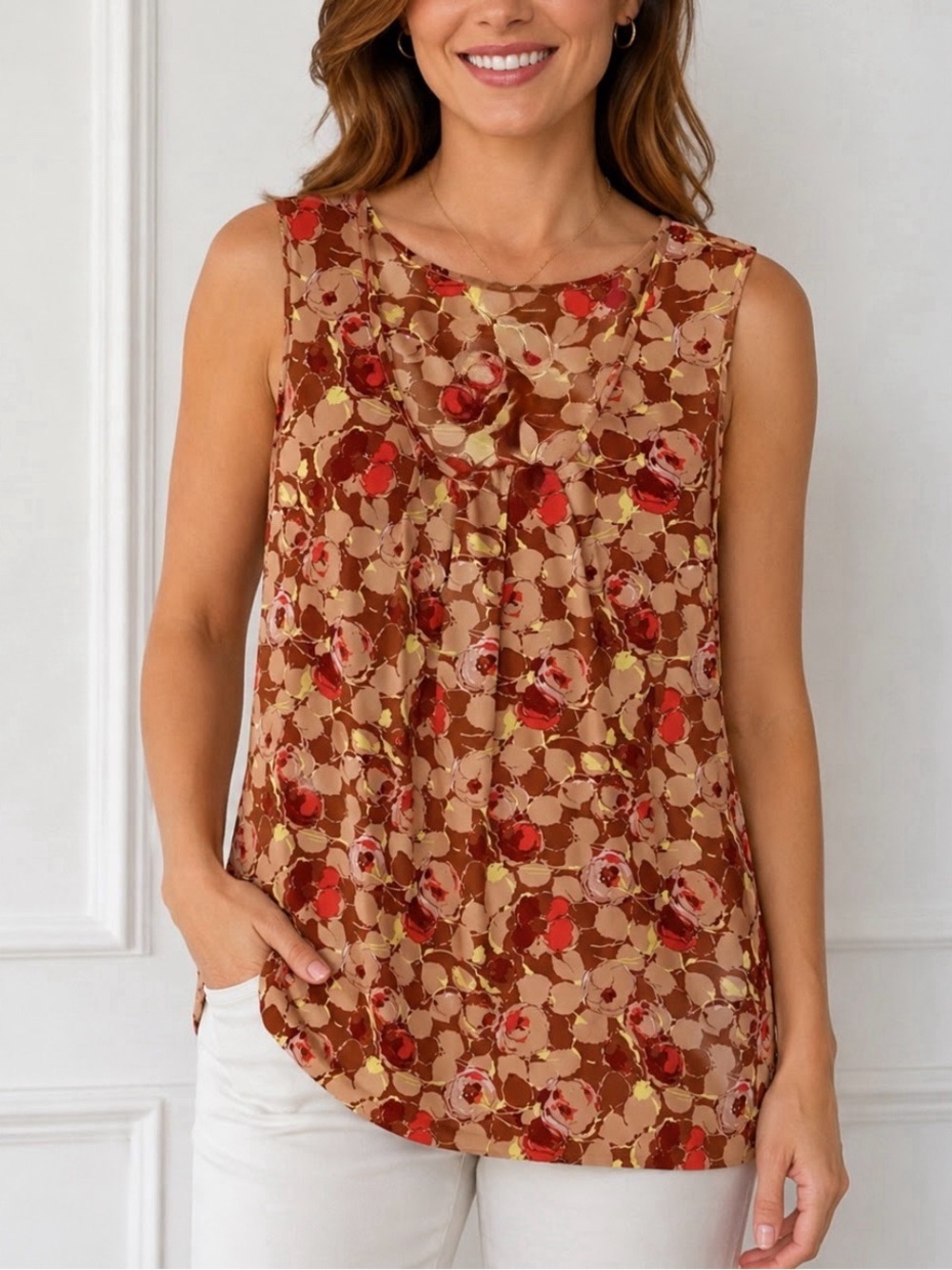 GAP Brown Multi Floral Sleeveless Camisole